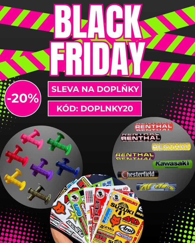 Black Friday je konečně tady! 🤩🖤 Využij 20% slevu na doplňky – samolepky, gripy a chrániče hrazdy💥 Stačí zadat v košíku...